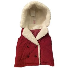 Aspen Children’s Red & White Sherpa Lined Vest
